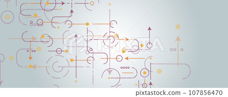 Abstract background with lines, dots and arrows communication. Vector network connection. Big data concept illustration 107856470