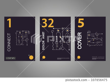 Abstract art processor technical system. Modern technology background. Circuit board coner brochure. Vector illustration 107856475