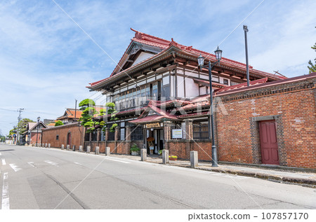 Goshogawara City, Aomori Prefecture, Osamu Dazai Memorial Hall "Shayokan" on a clear day Goshogawara City, Aomori Prefecture, Osamu Dazai Memorial Hall "Shayokan" on a clear day 107857170