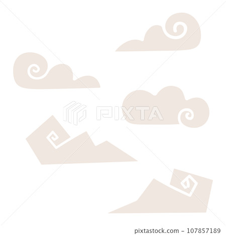 Cloud decoration material set, vector Cloud decoration material set, vector 107857189