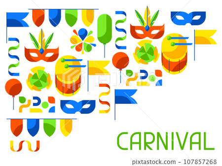Carnival party background. Mardi Gras illustration for traditional holiday or festival. Carnival party background. Mardi Gras illustration for traditional holiday or festival. 107857268