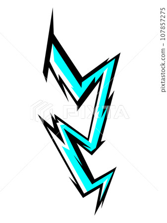 Illustration of cartoon lightning. Grunge graffiti stylized image of natural phenomenon. Illustration of cartoon lightning. Grunge graffiti stylized image of natural phenomenon. 107857275