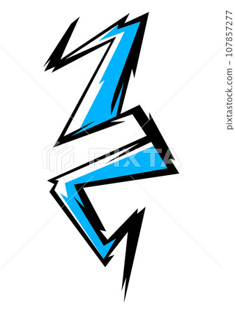 Illustration of cartoon lightning. Grunge graffiti stylized image of natural phenomenon. Illustration of cartoon lightning. Grunge graffiti stylized image of natural phenomenon. 107857277