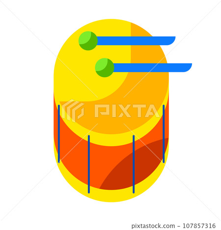 Parade or carnival drum. Illustration for traditional festival. Parade or carnival drum. Illustration for traditional festival. 107857316