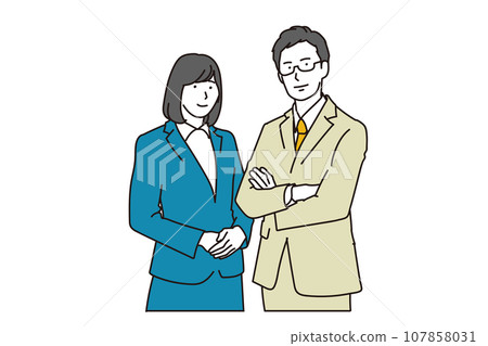Asian male and female business people Asian male and female business people 107858031