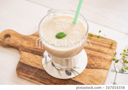 homemade soy milk banana smoothie homemade soy milk banana smoothie 107858356
