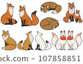 Assorted fox illustrations 107858851