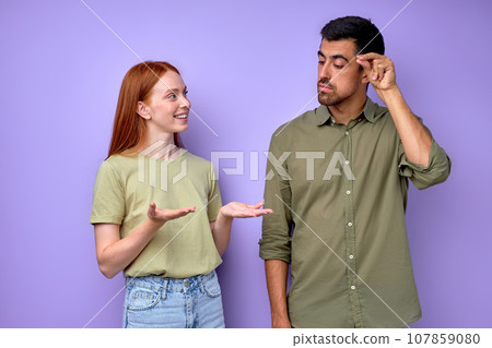 attractive deaf family talking at studio attractive deaf family talking at studio 107859080