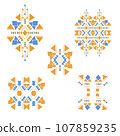 Coloured Tribal Design Elements 107859235