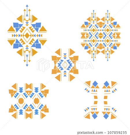 Coloured Tribal Design Elements Coloured Tribal Design Elements 107859235