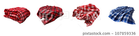 Folded blanket vector set isolated on white Folded blanket vector set isolated on white 107859336