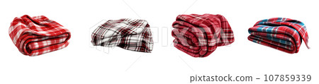 Folded blanket vector set isolated on white Folded blanket vector set isolated on white 107859339