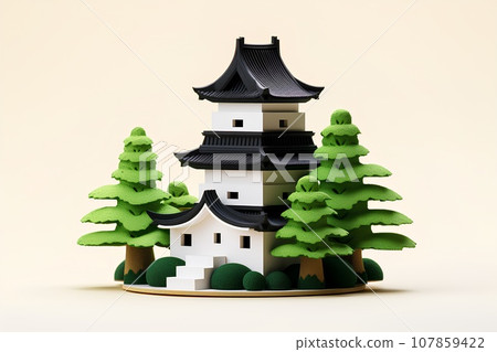 日本城堡(3D)天守閣/綠樹 日本城堡(3D)天守閣/綠樹 107859422