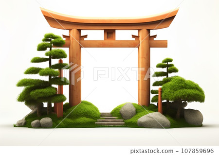 神社與鳥居 (3D) 神社與鳥居 (3D) 107859696