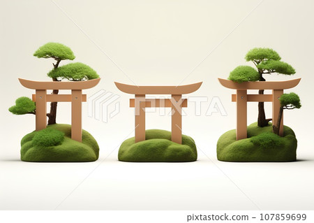神社與鳥居 (3D) 107859699