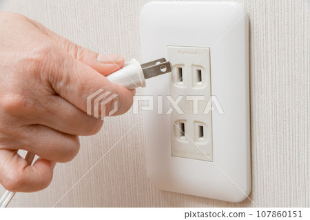 [Housewife plugs in the outlet] 107860151