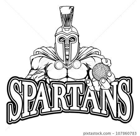 Spartan Trojan Golf Sports Mascot 107860783