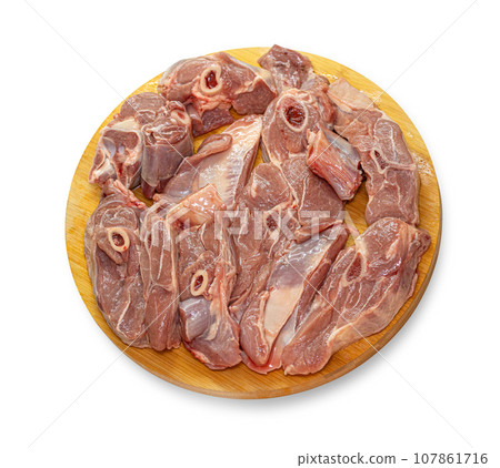 lamb meat prepared for baking 107861716