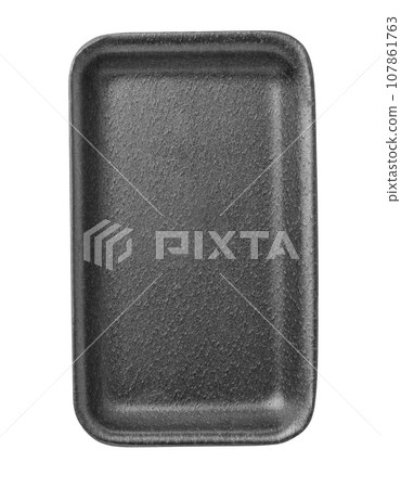 black empty foam food tray 107861763