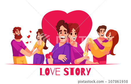 Love Story Vector Illustration 107861938