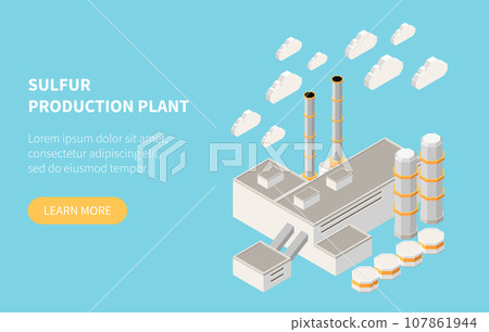 Isometric Oil Refinery Banner 107861944