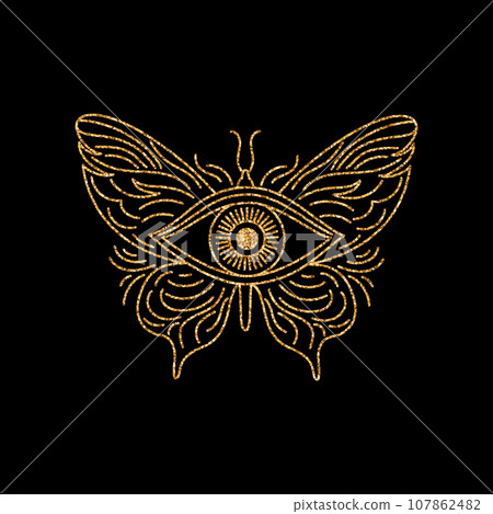 All seeing eye and butterfly All seeing eye and butterfly 107862482