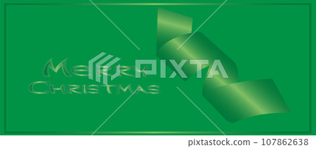 merry christmas card serpentine on a green background minimalism	 107862638