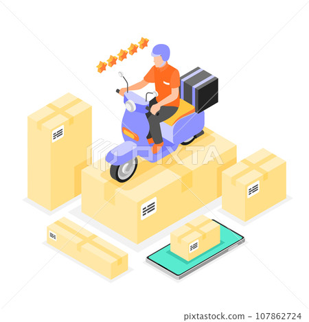 Courier Delivery Isometric Composition 107862724