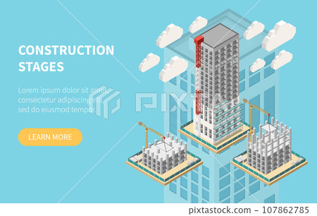 Skyscraper Construction Banner Skyscraper Construction Banner 107862785