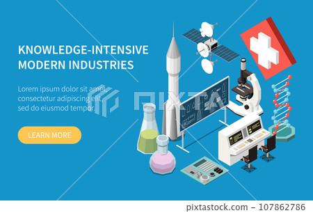 Modern Industry Isometric Banner 107862786