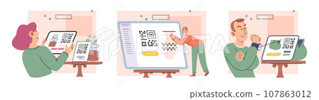 Cashless payment. Vector illustration. Wireless payment systems utilize encryption technology to ensure secure transactions Mobile cashless payments are supported by various platforms Online 107863012