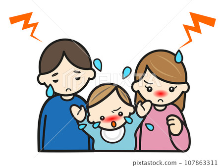 A couple feels stressed by a baby who is in a bad mood A couple feels stressed by a baby who is in a bad mood 107863311