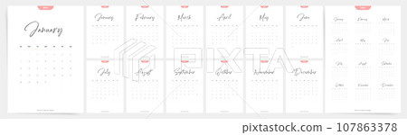 2024 Calendar Template Design. Week Starts on Sunday Office Calendar. Calender in simple clean style. Corporate or Business Calendar. English Vector Vertical Calendar layout. 2024 Calendar Template Design. Week Starts on Sunday Office Calendar. Calender in simple clean style. Corporate or Business Calendar. English Vector Vertical Calendar layout. 107863378