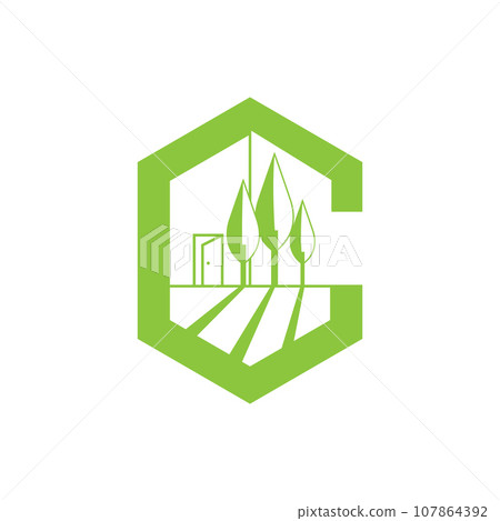 Initial C Letter landscaping Garden logo Initial C Letter landscaping Garden logo 107864392
