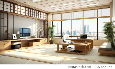日式房間遠距工作背景素材 日式房間遠距工作背景素材 107865067