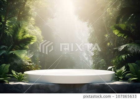 Background with empty, blank tabletop, podium for product, content placement 107865633
