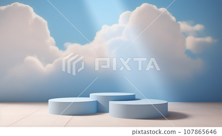 Background with empty, blank stone podium, pedestal for product placement Background with empty, blank stone podium, pedestal for product placement 107865646