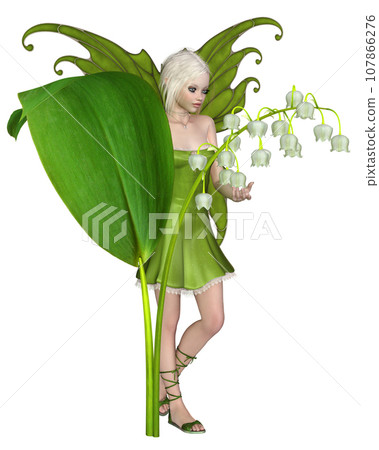 Lily of the Valley Fairy Standing with a Flower 107866276