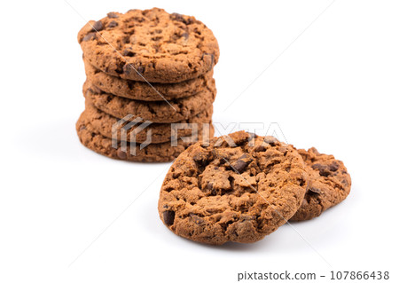 Chocolate chip cookies isolated on white Chocolate chip cookies isolated on white 107866438