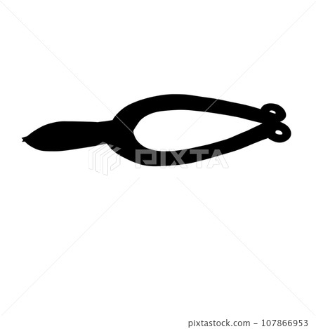 Illustration of iron scissors used in a flower shop 107866953