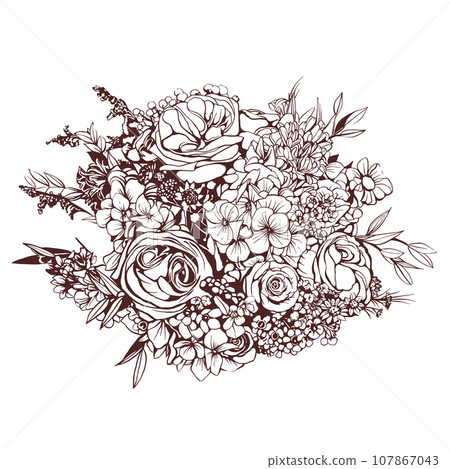 bouquet of different flowers bouquet of different flowers 107867043