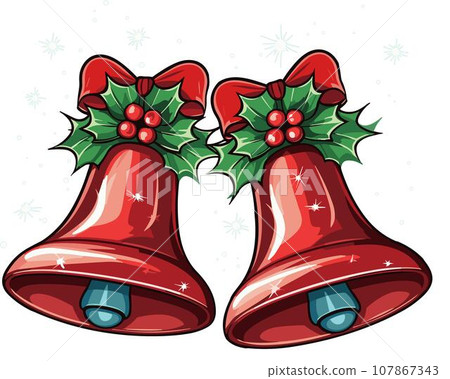 Christmas Bells with Red Flower 107867343