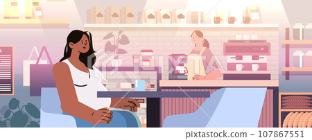 happy pregnant woman future mom drinking coffe in cafe pregnancy motherhood expectation concept horizontal 107867551