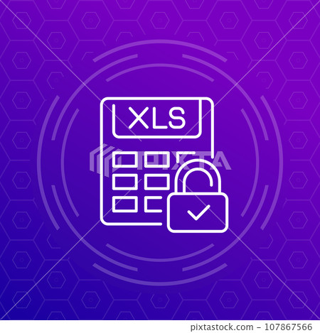 protect xls document line vector icon protect xls document line vector icon 107867566