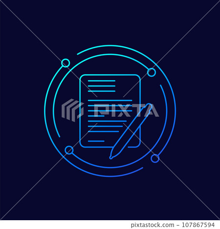Will icon, linear vector design 107867594