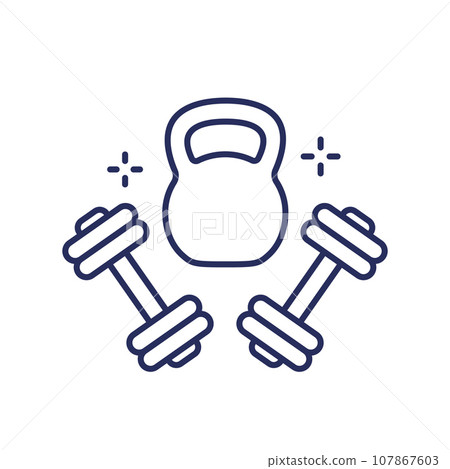 Gym and workout line icon 107867603