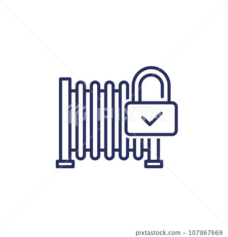 automatic gate locked line icon 107867669