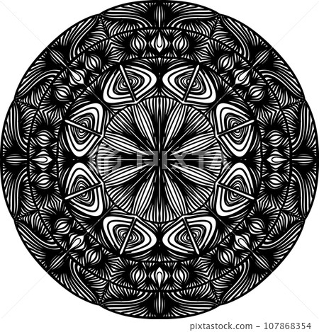 Ornament black mandala. Ornament black mandala. 107868354