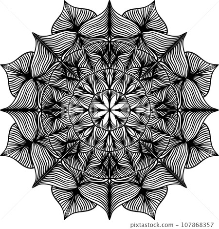 Ornament black mandala. 107868357