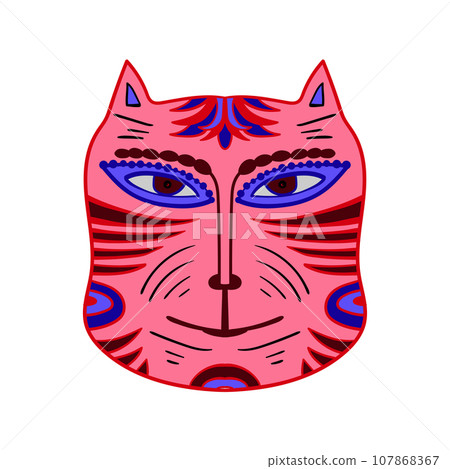 Cute monster face. Hand drawn vector illustration 107868367